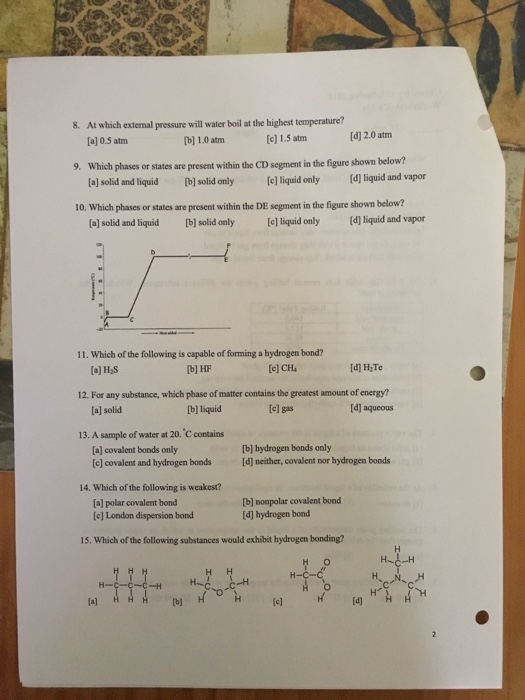 Solved At which external pressure will water boil at the