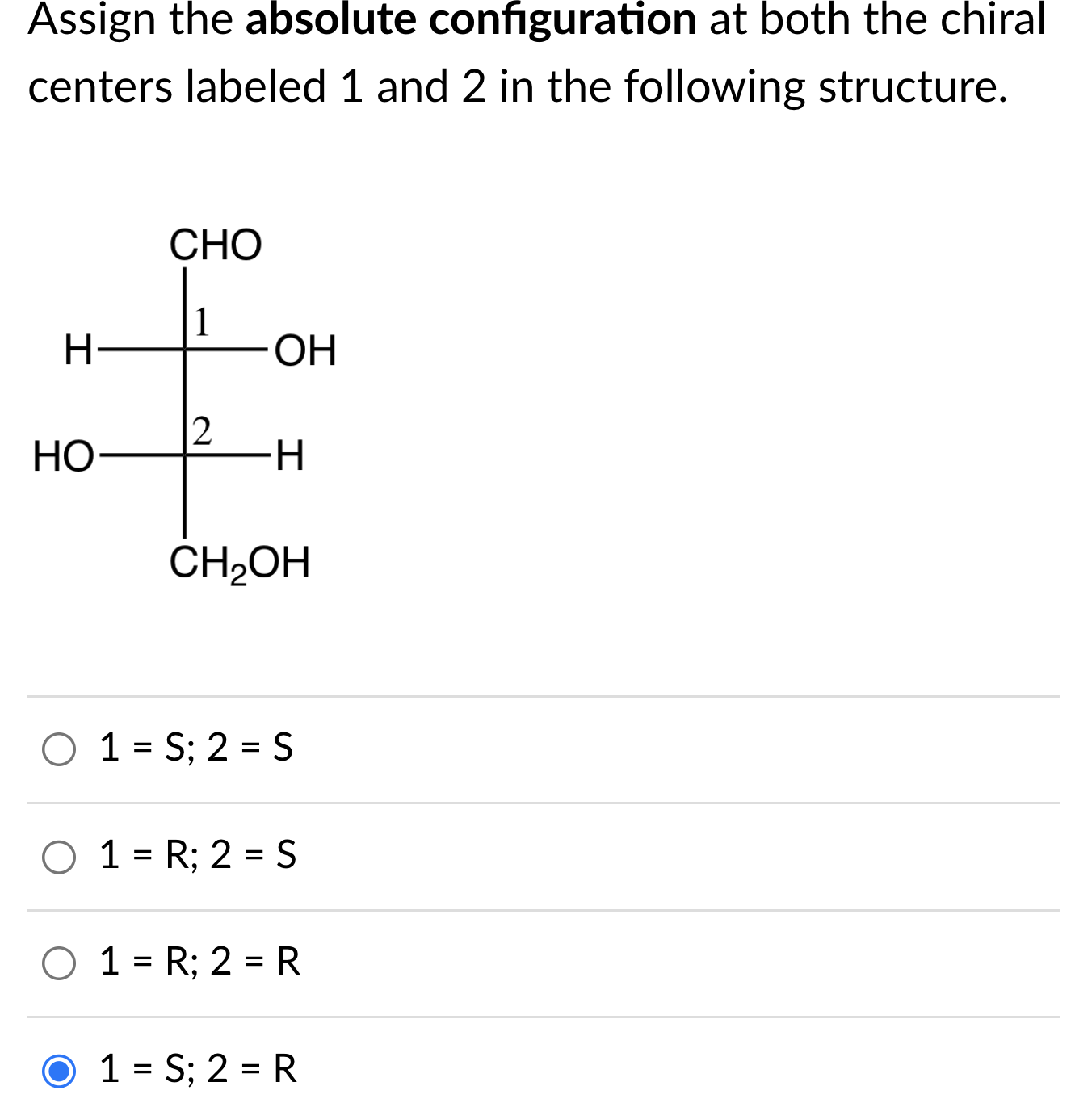 Assign The Absolute Configuration At Both The Chiral | Chegg.com