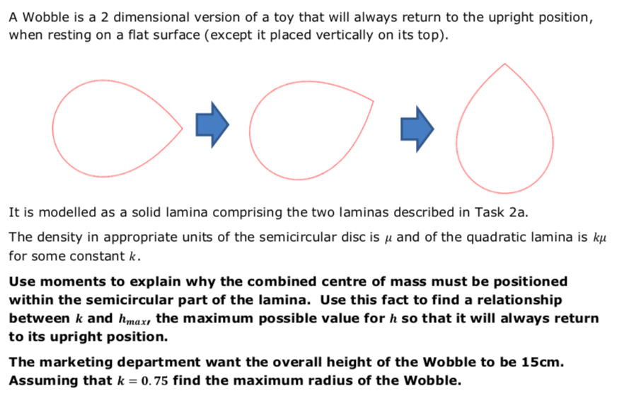 A Wobble is a 2 dimensional version of a toy that | Chegg.com