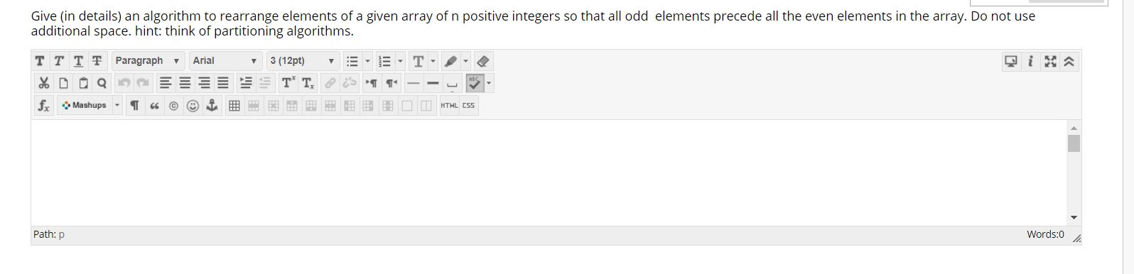 Solved Give (in details) an algorithm to rearrange elements | Chegg.com