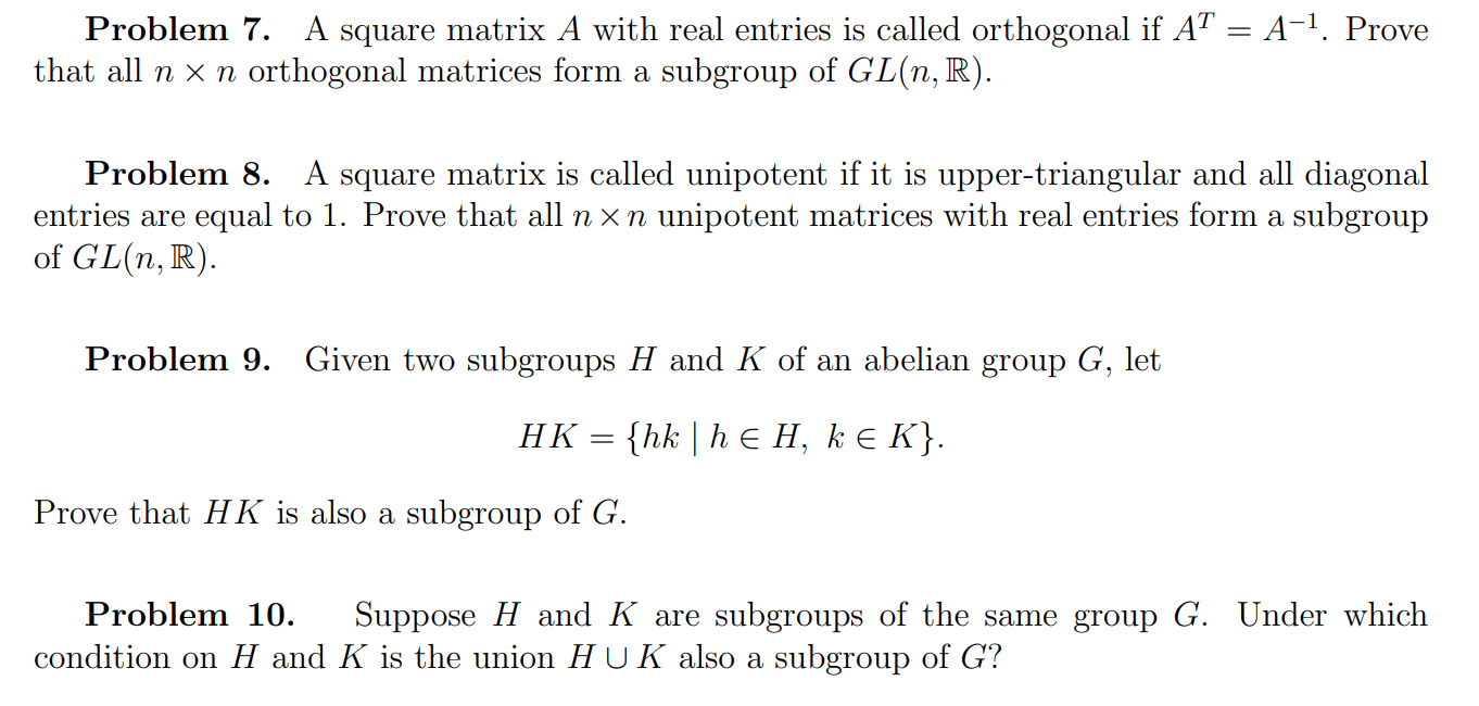 Solved Problem 7. A square matrix A with real entries is | Chegg.com