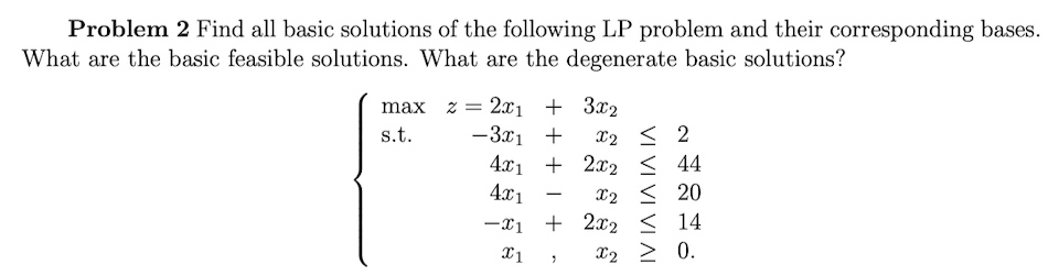 Solved Problem 2 Find All Basic Solutions Of The Following | Chegg.com