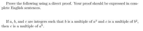 Solved Prove The Following Using A Direct Proof. Your Proof | Chegg.com