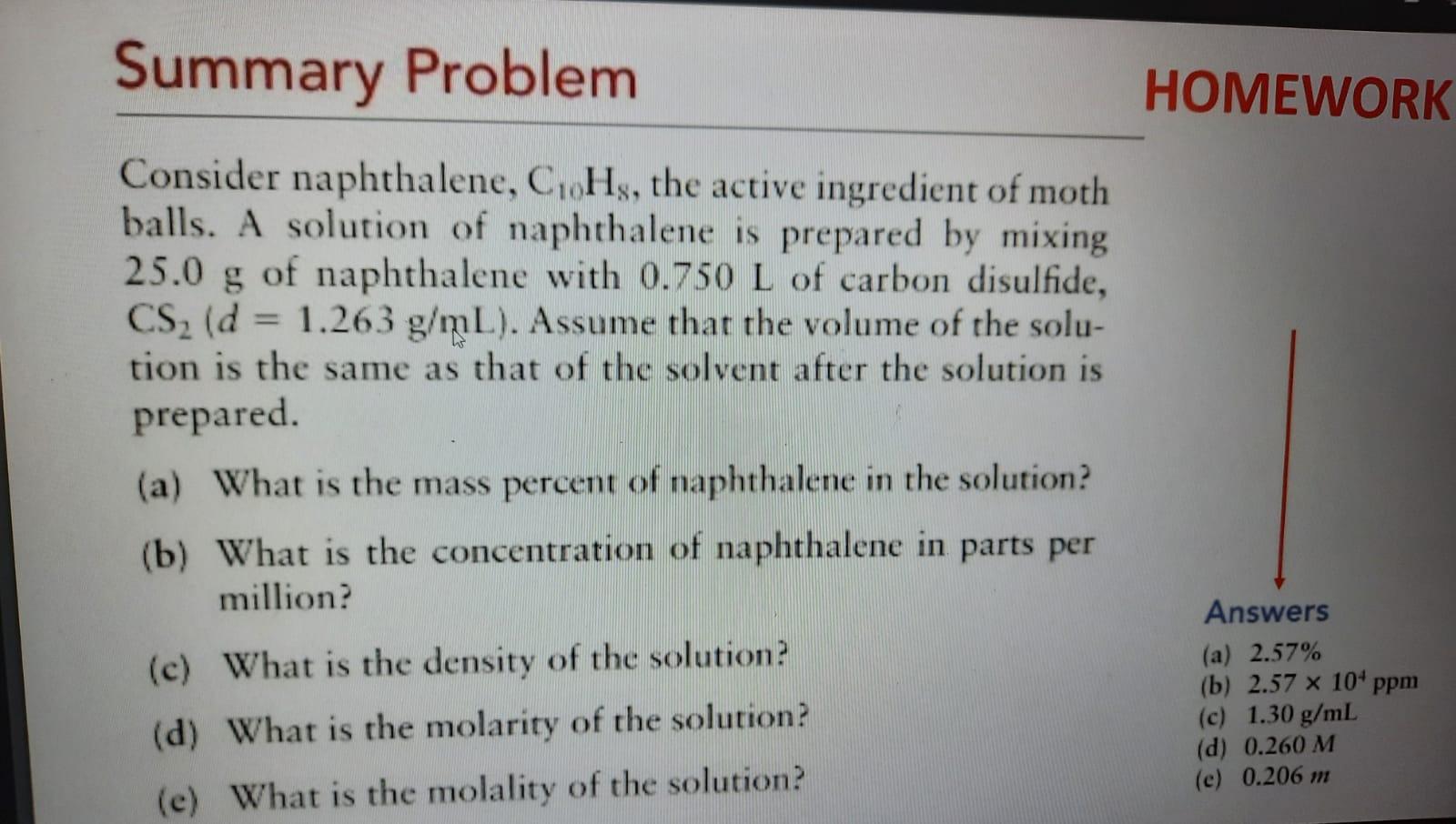 Solved Summary Problem HOMEWORK Consider naphthalene, C..Hy,