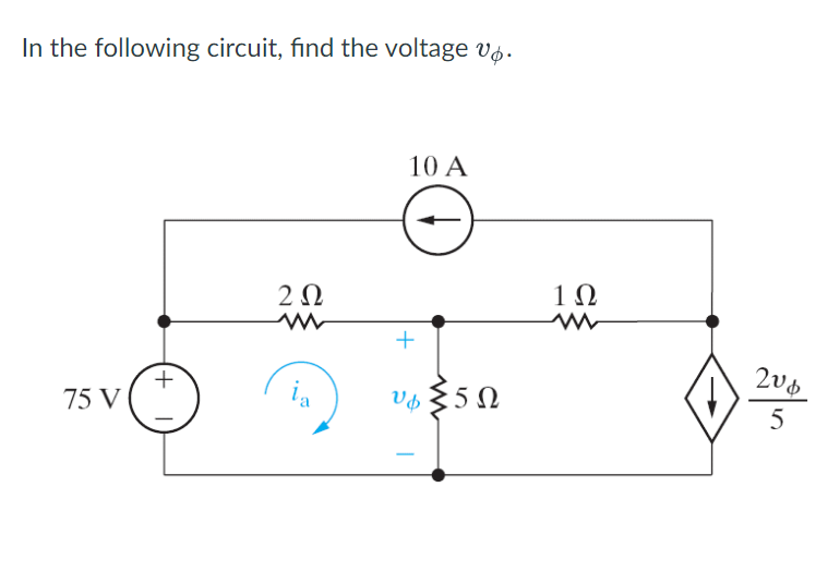 Solved In The Following Circuit, Find The Voltage Vo. 10 Α Θ | Chegg.com