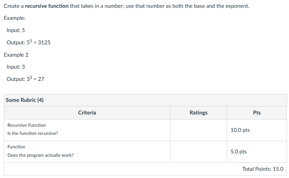 Solved Create a recursive function that takes in a number; | Chegg.com