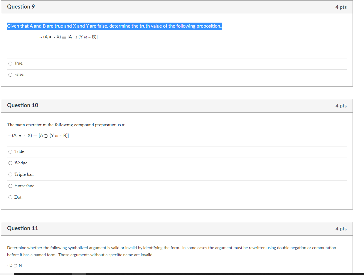 Solved Question 9 4 pts Given that A and B are true and X | Chegg.com
