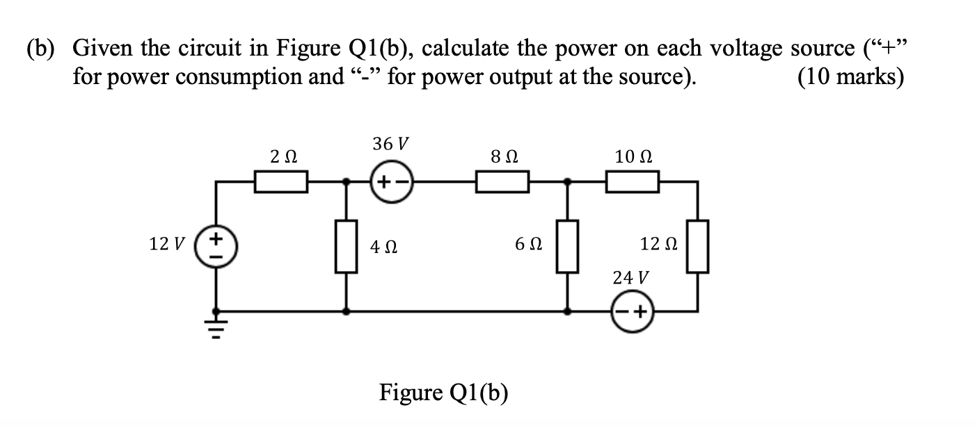 Solved (b) Given The Circuit In Figure Q1(b), Calculate The | Chegg.com