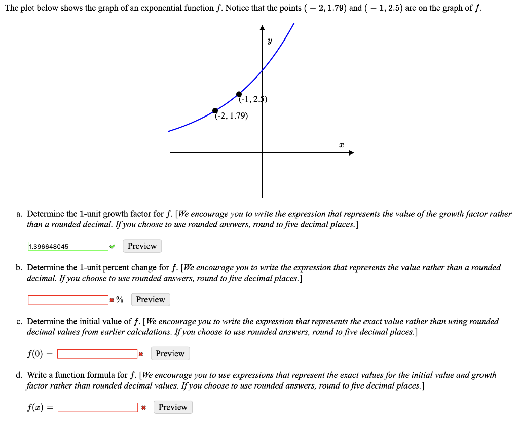 Solved a. Determine the 1-unit growth factor for f. [We | Chegg.com