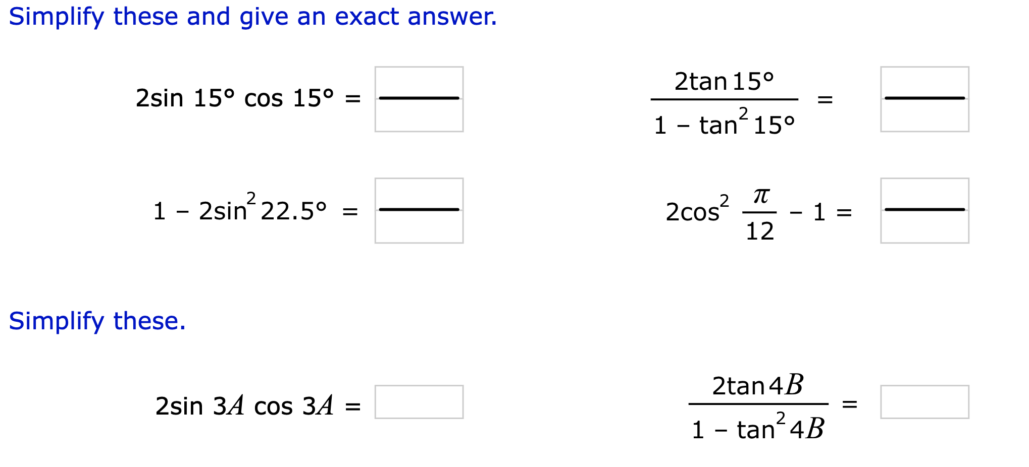 sin 2 15 cos 2 15 answer