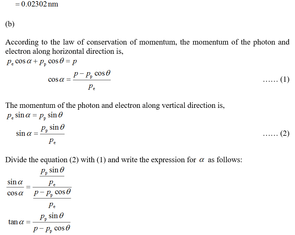 A photon, moving in the +x-direction, scatters off a free stationary ...