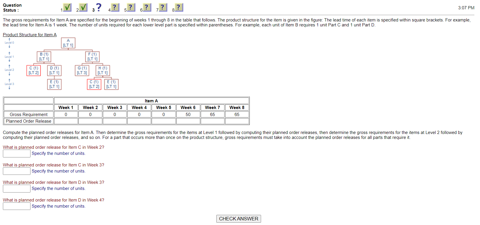 Solved what is planned order release for item c in week 2 chegg