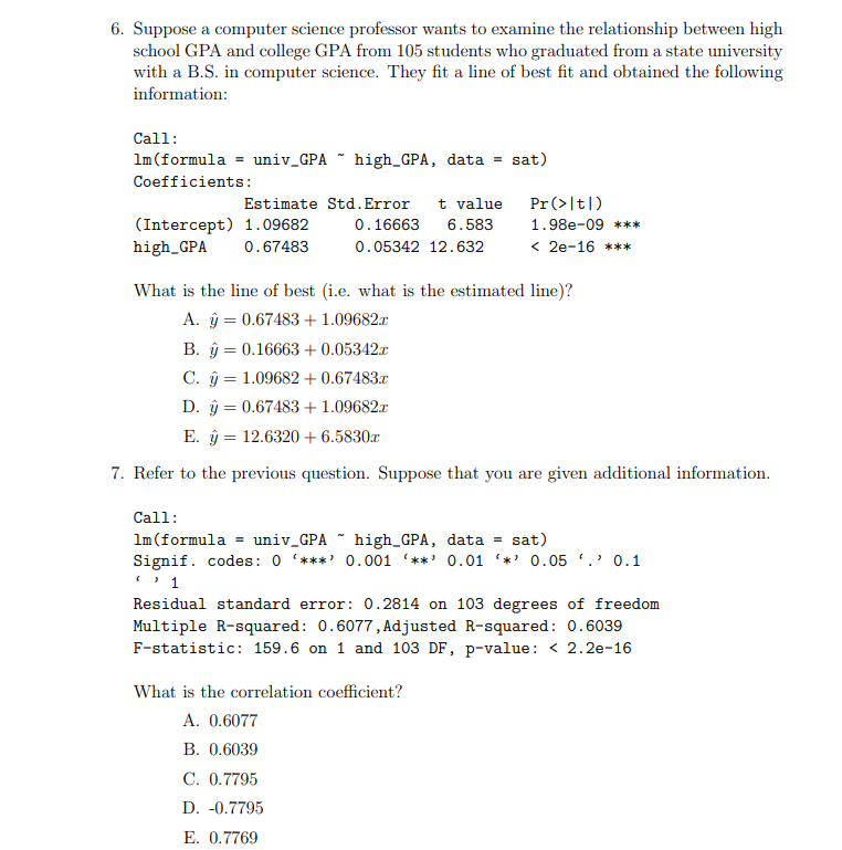 Solved Suppose a computer science professor wants to examine | Chegg.com