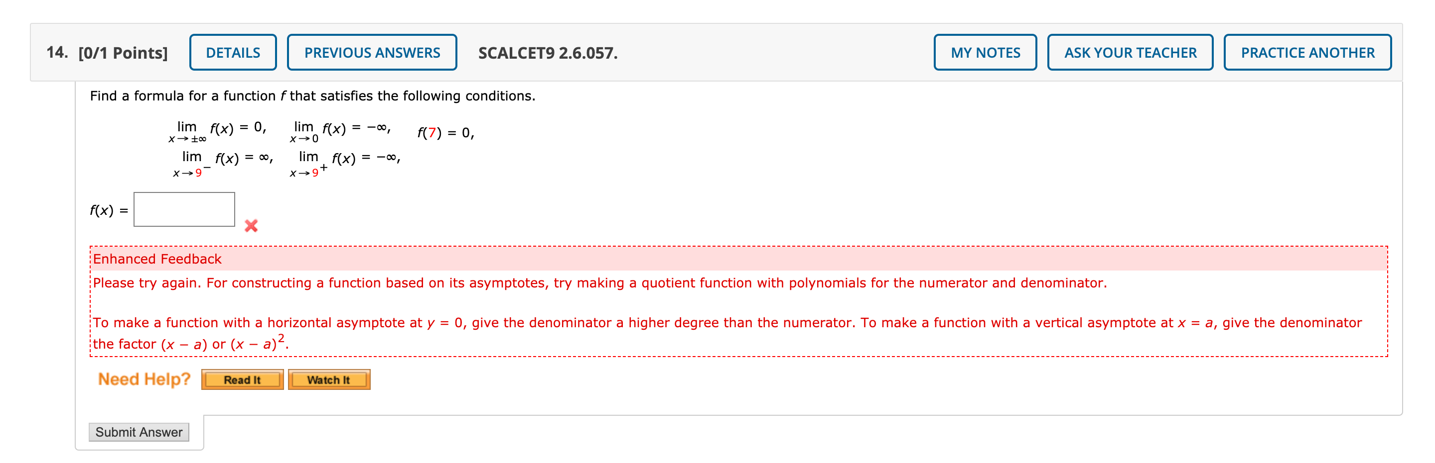 Solved 14. [0/1 Points] DETAILS PREVIOUS ANSWERS SCALCET9