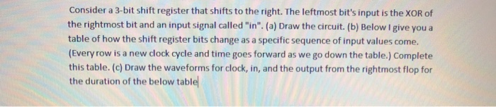 Solved Consider a 3-bit shift register that shifts to the | Chegg.com