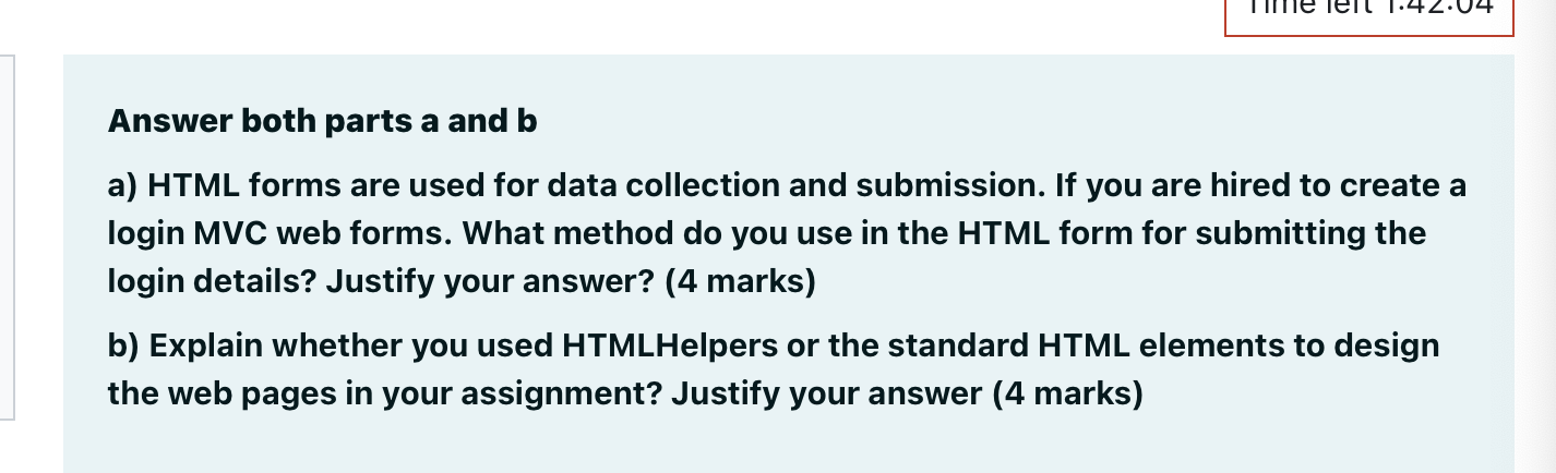 Solved 42.04 Answer Both Parts A And B A) HTML Forms Are | Chegg.com