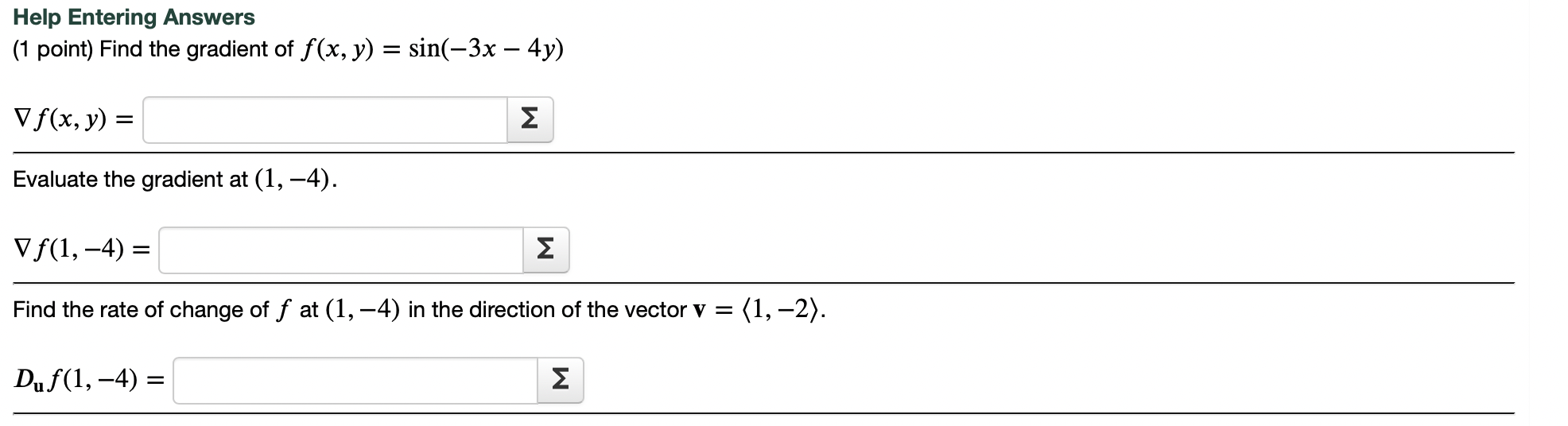 what is the gradient of the line y x 3 1 4