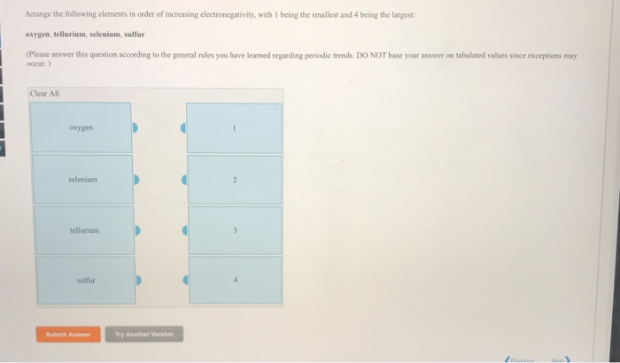 arrange these elements according to electronegativity. arrange these elements according to electronegativity.