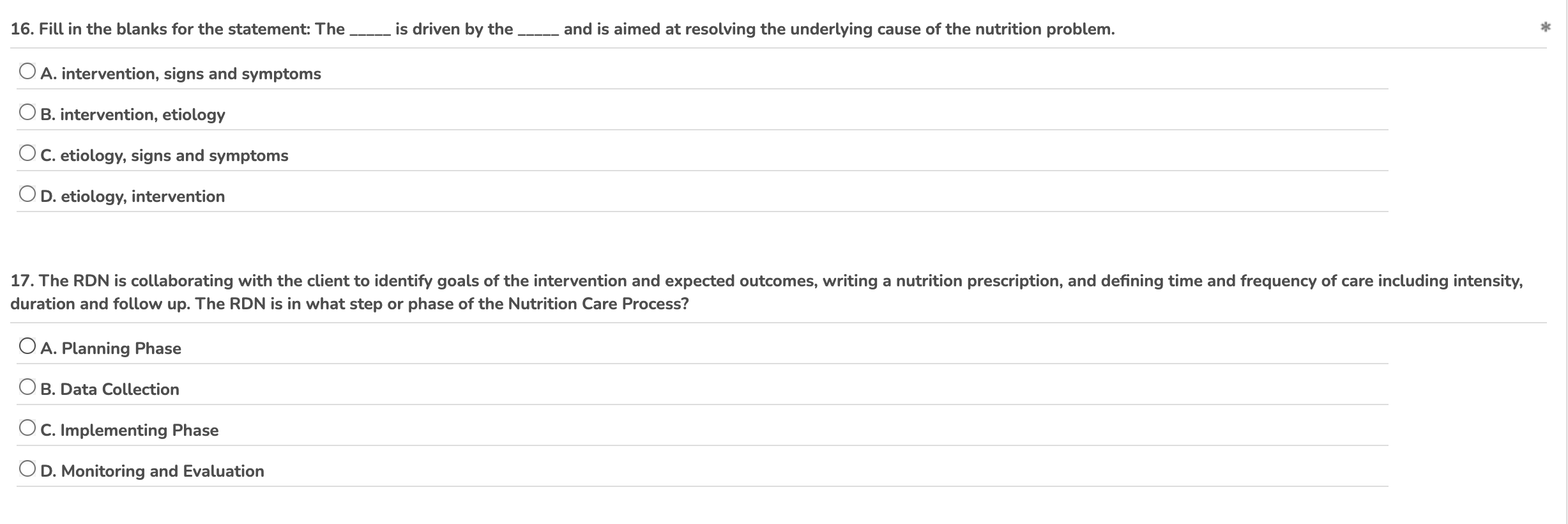 Solved 3. Which Step Of The Nutrition Care Process Involves | Chegg.com