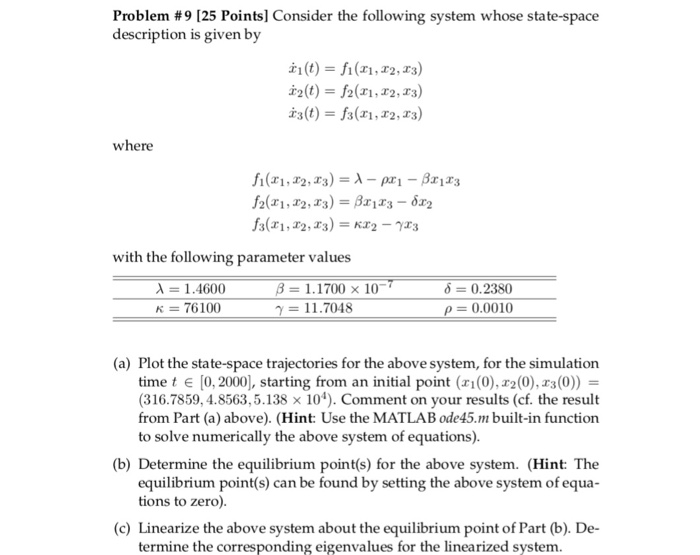 Solved Problem #9 [25 Points] Consider the following system | Chegg.com