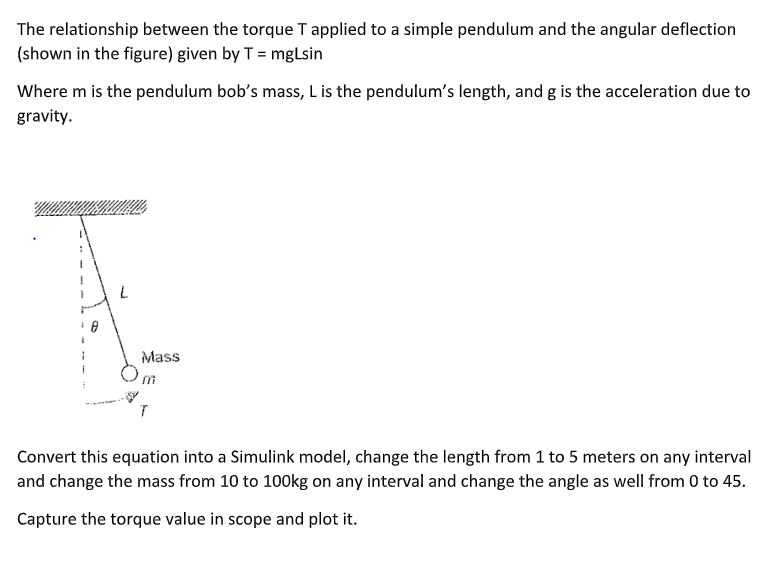 Solved The relationship between the torque T applied to a | Chegg.com