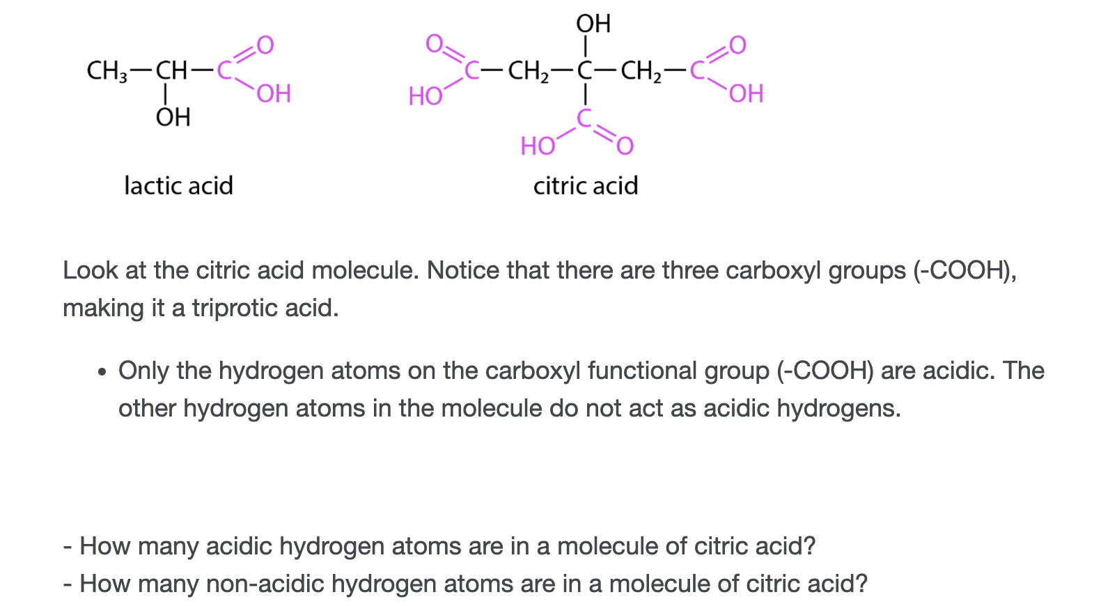 How many acidic hydrogen atoms are in a molecule of | Chegg.com