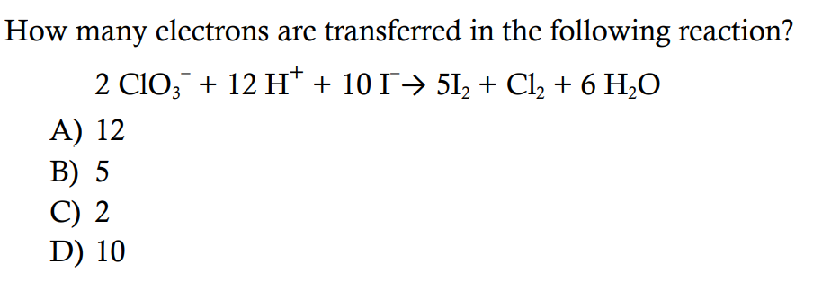 How Many Electrons Are Transferred In The Following Chegg 