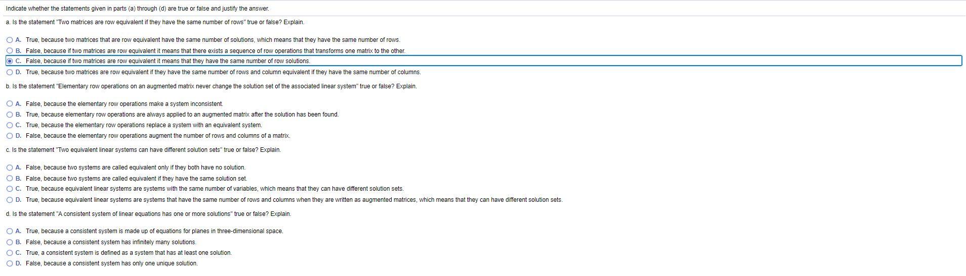 Solved Indicate whether the statements given in parts a Chegg