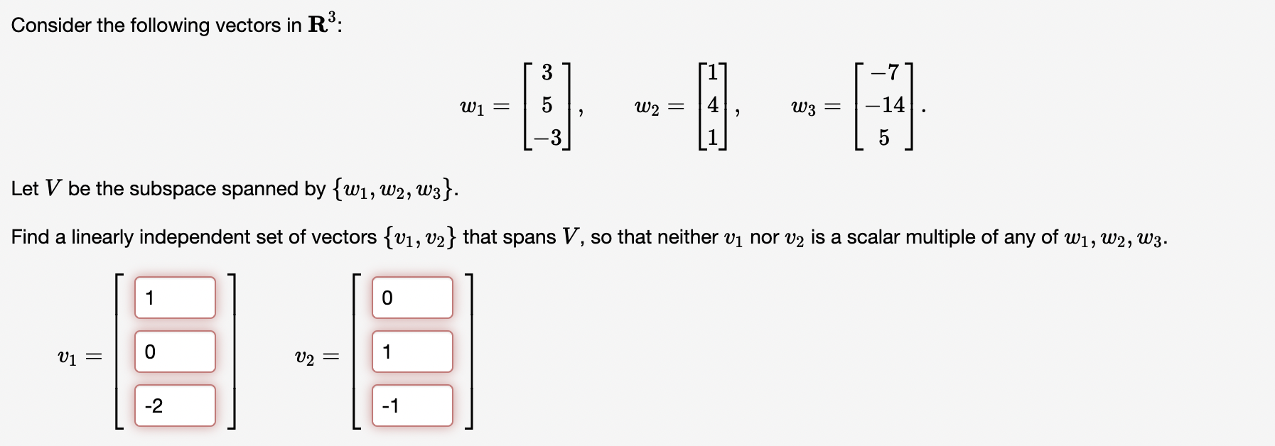 Solved Consider the following vectors in R3 : | Chegg.com