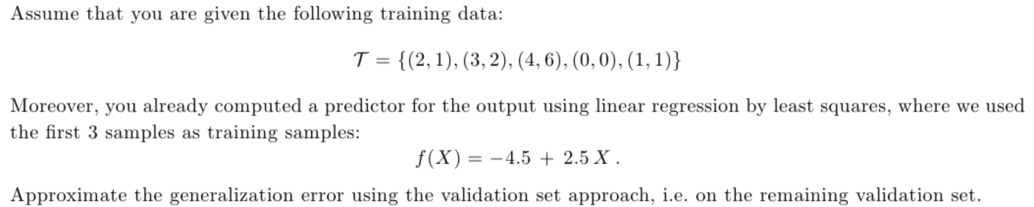 Solved Assume that you are given the following training | Chegg.com