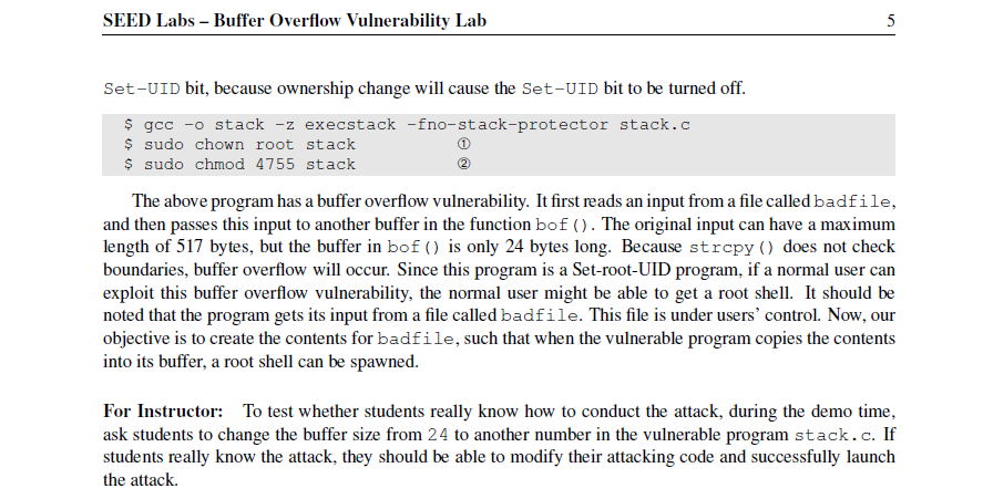 buffer overflow vulnerability lab solution