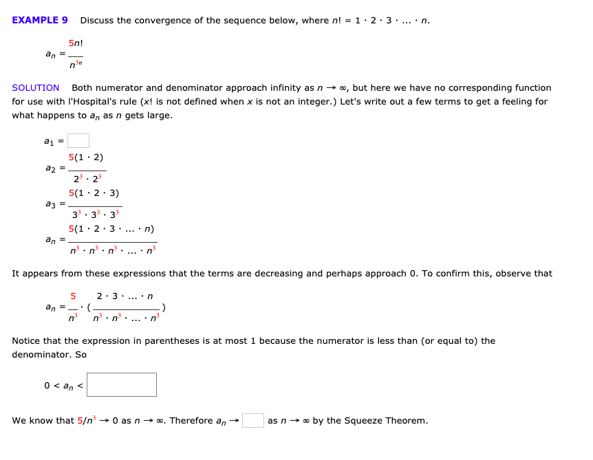 Solved EXAMPLE 9 Discuss the convergence of the sequence | Chegg.com