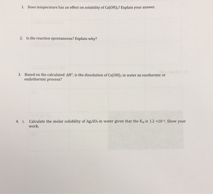 Solved 1. Does temperature has an effect on solubility of | Chegg.com