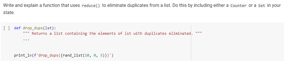 Solved Write and explain a function that uses reduce() to | Chegg.com
