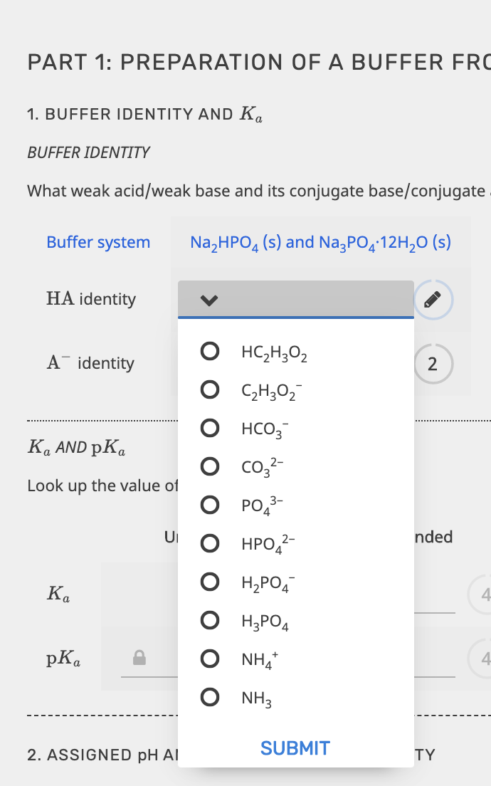 Solved PART 1: PREPARATION OF A BUFFER FROM A WEAK ACID/BASE | Chegg.com