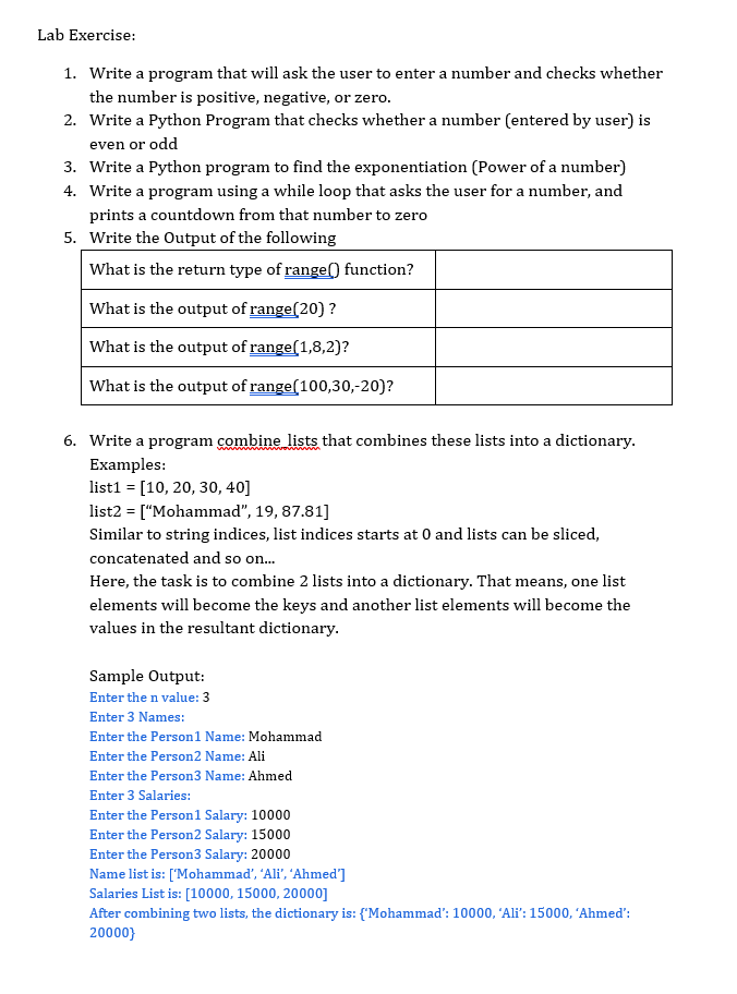 Solved Lab Exercise: 1. Write a program that will ask the | Chegg.com