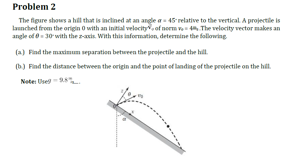 Solved Problem 2 The figure shows a hill that is inclined at