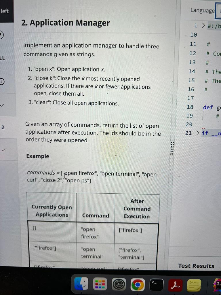 Solved 3. "clear": Close all open applications. Given an | Chegg.com