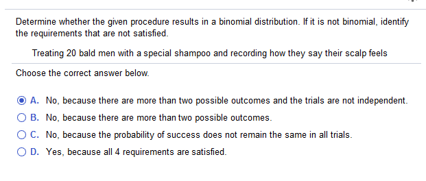 Solved Determine whether the given procedure results in a | Chegg.com