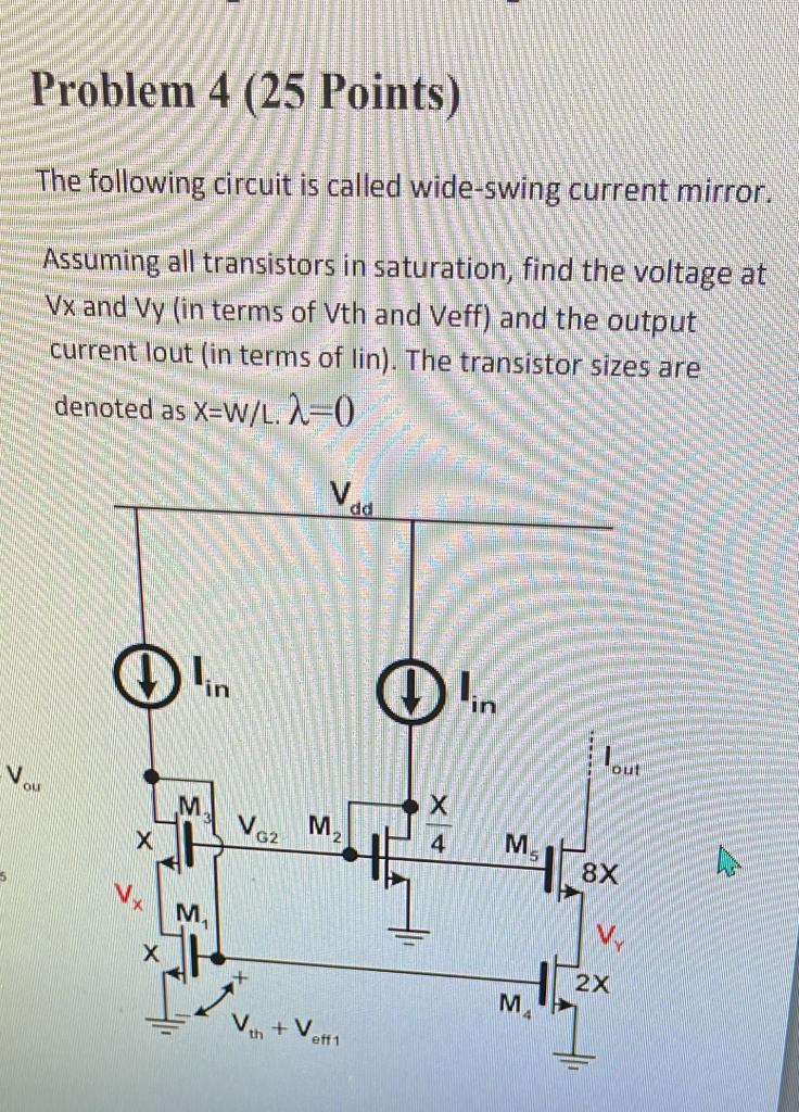 Solved Problem 4 (25 Points) The following circuit is called | Chegg.com