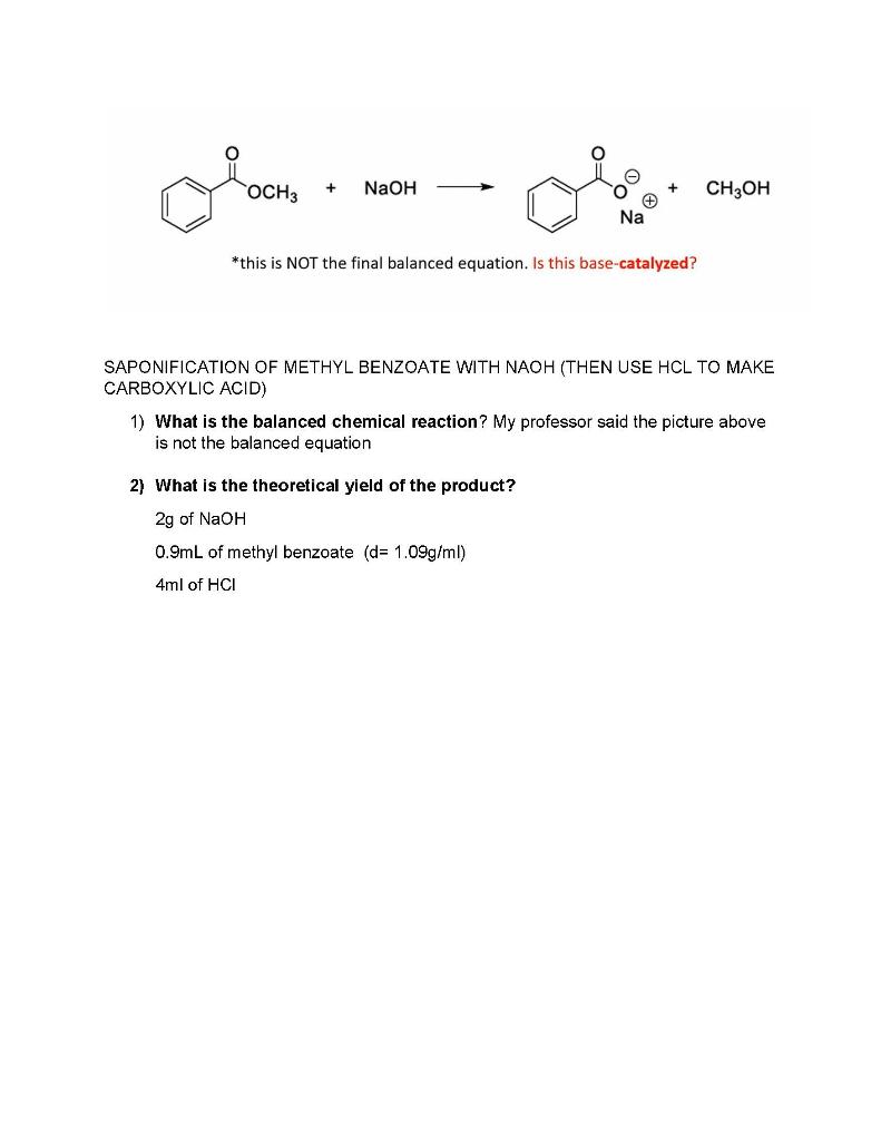 Solved + OCH3 NaOH - CH3OH Na *this is NOT the final | Chegg.com