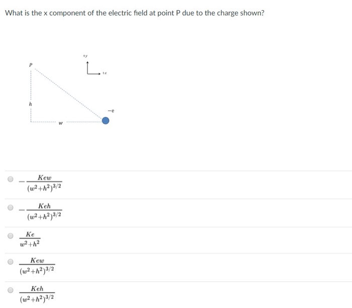 Solved What is the x component of the electric field at | Chegg.com