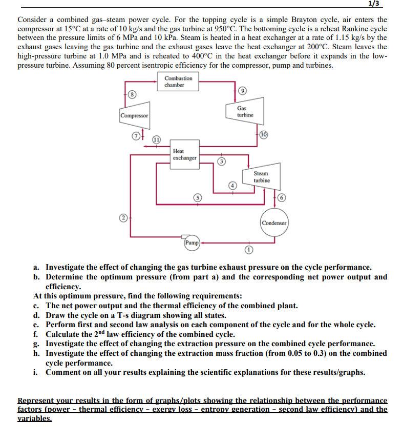 Solved Consider A Combined Gas-steam Power Cycle. For The | Chegg.com