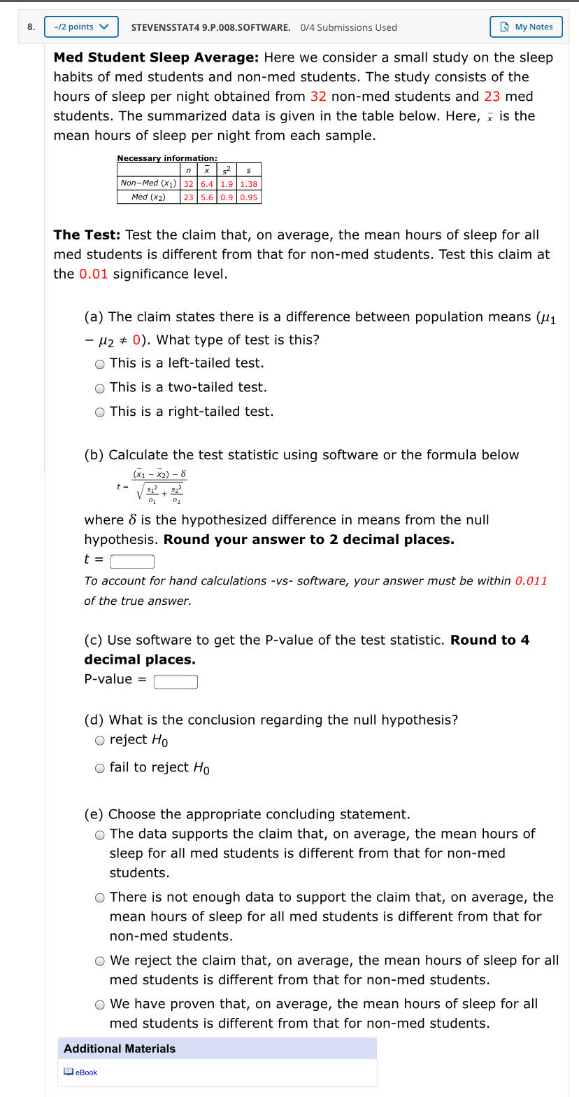 Solved 8 12 Points Stevensstat4 9 P 008 Software 0 4 S Chegg Com