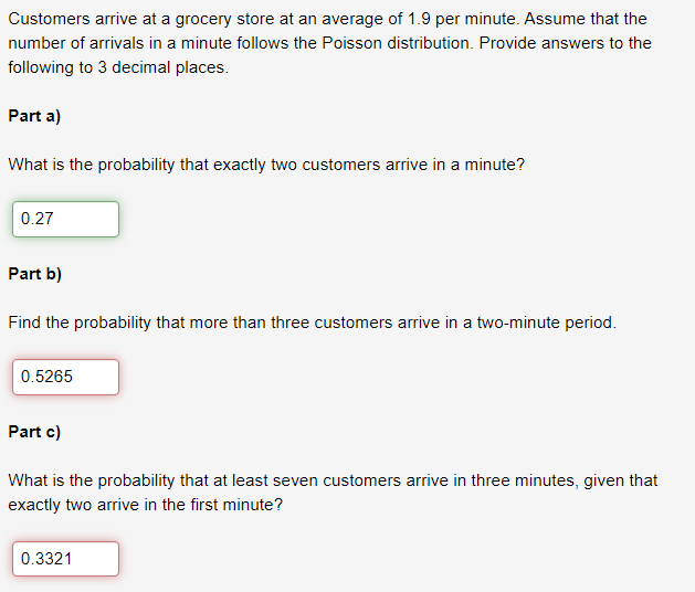 Solved Customers Arrive At A Grocery Store At An Average Of | Chegg.com