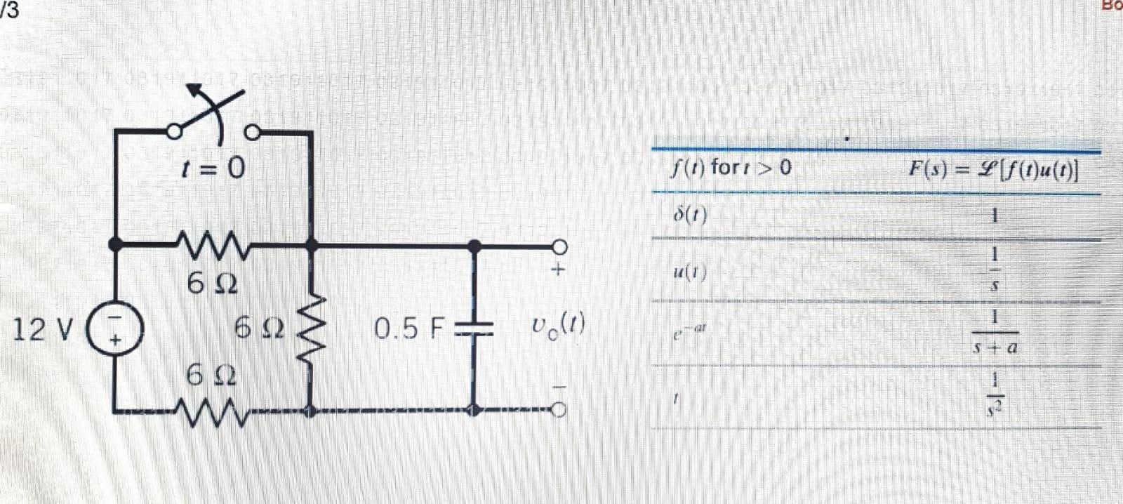 Solved In the circuit, the switch opens at t=0 after being | Chegg.com