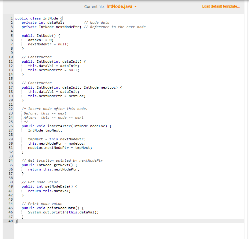 Solved 12 9 lab index of list item given the intnode class chegg