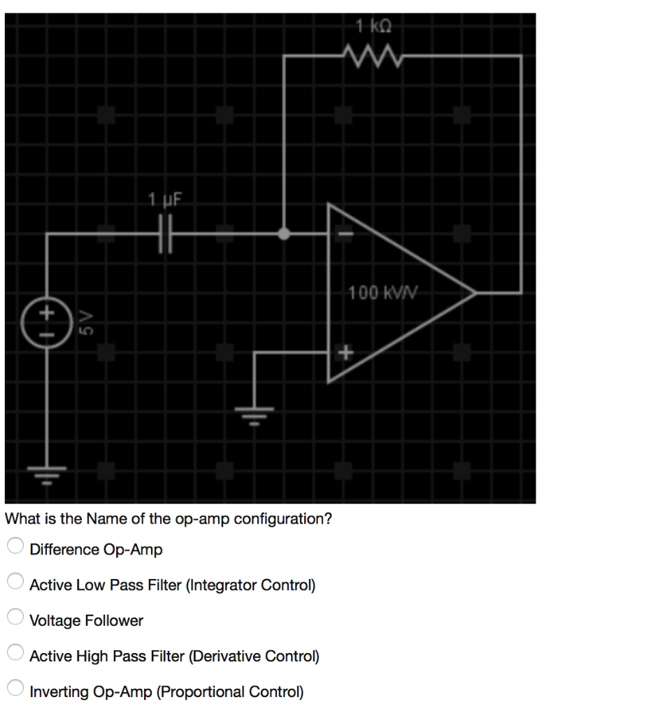 Solved 100 KVN What is the Name of the op-amp configuration? | Chegg.com