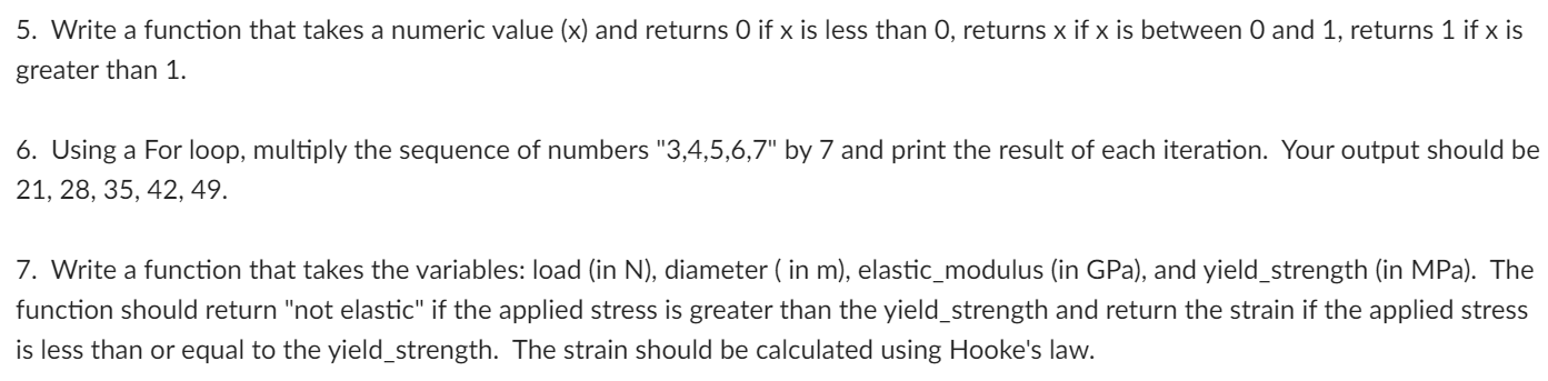 Solved 5. Write a function that takes a numeric value (x) | Chegg.com