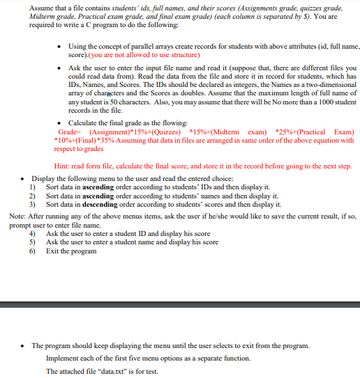 Solved write a program on c ,do not use structure and i need | Chegg.com
